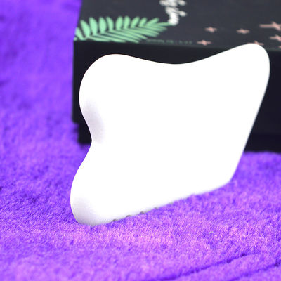 OEM Custom LOGO Weißer Jade Gua Sha Stein Gesichtsmassager Natürlicher Jade Stein Guasha Scraping Massagetool für Gesicht und Körper