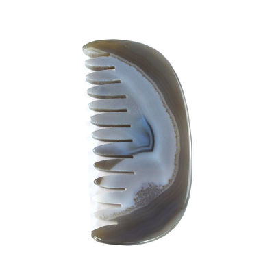 Custom Private Label Agate Gua Sha Comb Körpermassager zur Linderung von Stress Kopfhaut Massagetool Funktion Muskelmassage