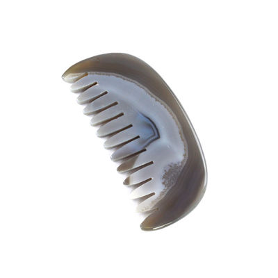 Custom Private Label Agate Gua Sha Comb Körpermassager zur Linderung von Stress Kopfhaut Massagetool Funktion Muskelmassage