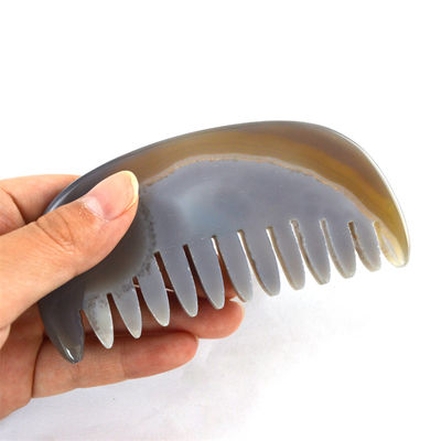 Agate Gua Sha Kopfhaut Massage Kamm Brett Stein Kamm Kopf Selbstpflege-Tool mit individuellem Logo Personalpflege verfügbar