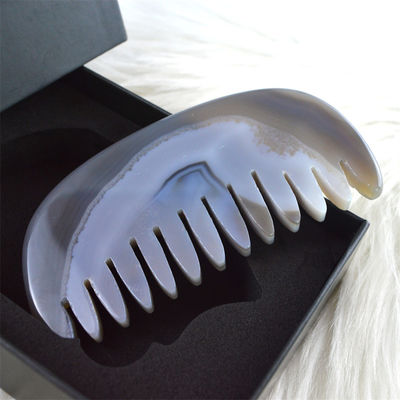 Agate Gua Sha Kopfhaut Massage Kamm Brett Stein Kamm Kopf Selbstpflege-Tool mit individuellem Logo Personalpflege verfügbar