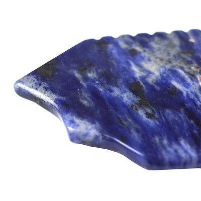 Personalisiertes Logo verfügbard 2024 Blau Sodalite Gua Sha Schrauben Massagebrett für Gesichts- und Körpermassager Spa Stein