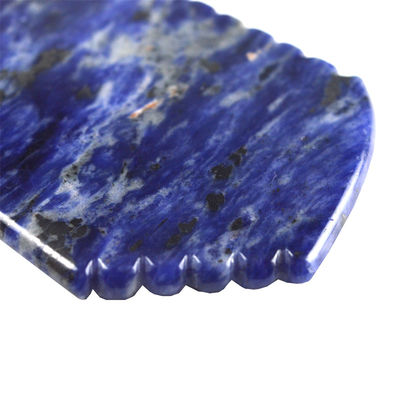 Personalisiertes Logo verfügbard 2024 Blau Sodalite Gua Sha Schrauben Massagebrett für Gesichts- und Körpermassager Spa Stein