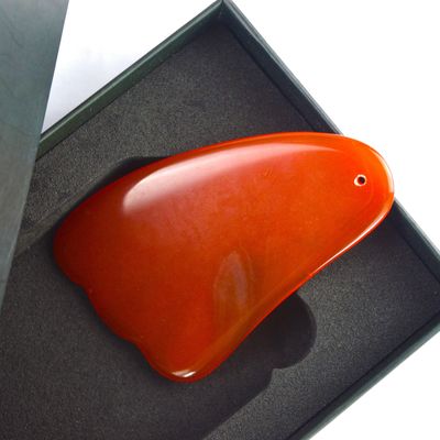 2024 Natual Carnelian Gua Sha Scraping Massage Board Rot Agate Guasha Gesichts-Körpermassager für den ganzen Körper Kristall-Spa-Tool