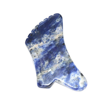 Blue Sodalite Stone Gua Sha Body Scraping Massage Tool Handgesteuerte Steuerungsfunktion für Gesicht und Körper Natürliche Schönheitsgeschenk