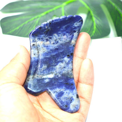 Blue Sodalite Stone Gua Sha Body Scraping Massage Tool Handgesteuerte Steuerungsfunktion für Gesicht und Körper Natürliche Schönheitsgeschenk