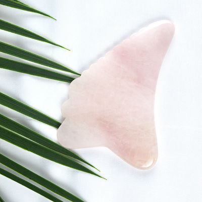 2024 Flügelform Rose Quarz Gua Sha Schablone Rosa Kristall Guasha Gesichts-Körpermassager Spa-Werkzeug für Massagetools