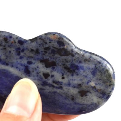 Körpermassage Blaue Punkte Seepferdchenform Sodalite Gua Sha Werkzeuge für Gesichts- und Körperhautmassage in Guasha SPA Therapie