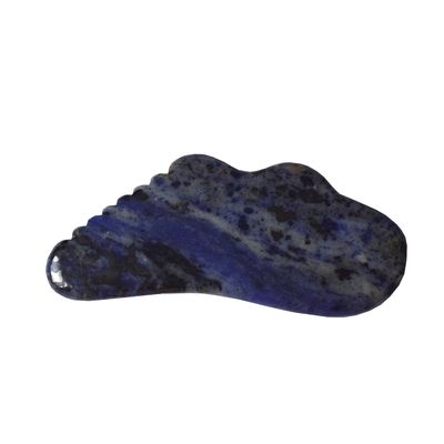 2024 Blauer Sodalit Stein Gua Sha Schaben Masseur Komfortables Massagetool für Gesichtsfalter und Hautschönheit