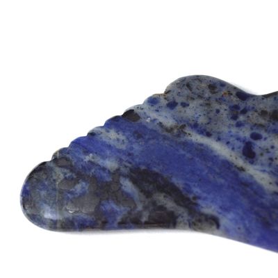 2024 Blauer Sodalit Stein Gua Sha Schaben Masseur Komfortables Massagetool für Gesichtsfalter und Hautschönheit