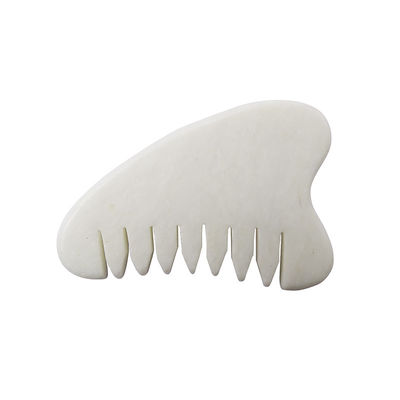 Ganzkörpermassage Bereich Natürliches Weißes Xiuyan Jade Haar Kamm Gua Sha Werkzeuge Jade Kopfhautmassager zur Linderung der Kopfhaut Spannung