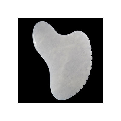 Custom Logo Kristallherz in Form von Weißem Jade Stein Gua Sha Schaben Massagetool für Akupunkturtherapie Gesichtsmassager