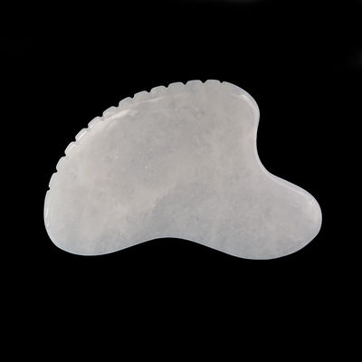Custom Logo Kristallherz in Form von Weißem Jade Stein Gua Sha Schaben Massagetool für Akupunkturtherapie Gesichtsmassager