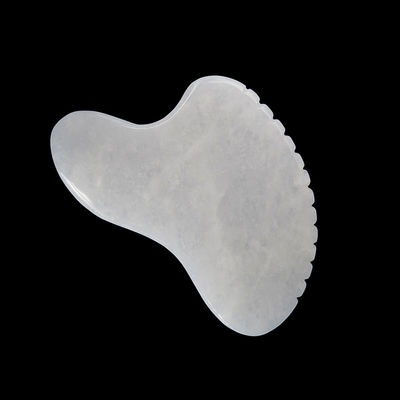 Custom Logo Kristallherz in Form von Weißem Jade Stein Gua Sha Schaben Massagetool für Akupunkturtherapie Gesichtsmassager