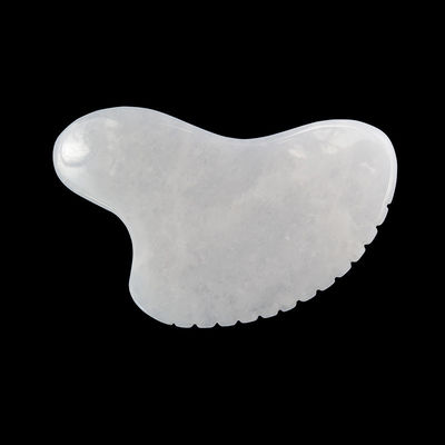 Custom Logo Kristallherz in Form von Weißem Jade Stein Gua Sha Schaben Massagetool für Akupunkturtherapie Gesichtsmassager