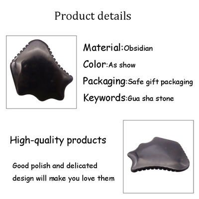 Natürliches Schwarzes Obsidian Gua Sha Brett für Gesichtsrückenmassage Entspannungstherapie Guasha Werkzeug Hautpflege Kratzen