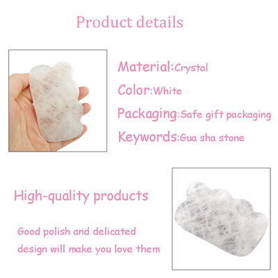 Weißkristall Gua Sha Naturjade Guasha Gesichtsmittel für Körpermassage SPA Akupunktur Gesicht Hals und Augen Hautpflege Geschenk