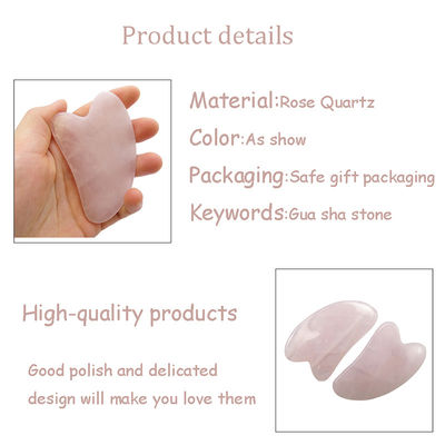 OEM/ODM akzeptabel Rose Quarz Gua Sha Naturjade Guasha Gesichtsmittel für Körper Gesicht Hals und Augen Hautpflege SPA Massage
