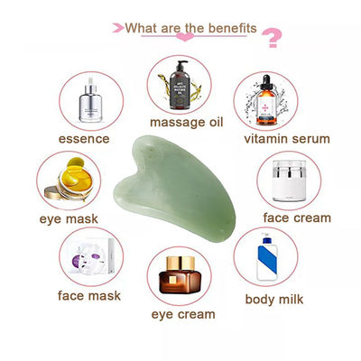 Xiuyan Jade Guasha Board für Gesichts- und Körperpflege Hautpflege Herzform Gua Sha Massagetool zur Linderung von Muskelspannungen