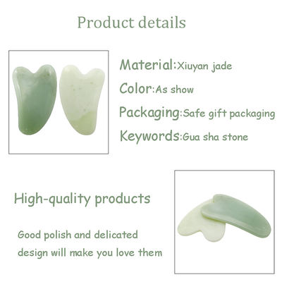 Xiuyan Jade Guasha Board für Gesichts- und Körperpflege Hautpflege Herzform Gua Sha Massagetool zur Linderung von Muskelspannungen