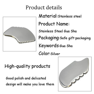 Silber Gua Sha Gesichtswerkzeug Edelstahl Guasha Board für SPA Akupunktur für Körper Gesicht Hals und Augen Hautpflege Geschenk für Frau