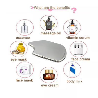 Silber Gua Sha Gesichtswerkzeug Edelstahl Guasha Board für SPA Akupunktur für Körper Gesicht Hals und Augen Hautpflege Geschenk für Frau