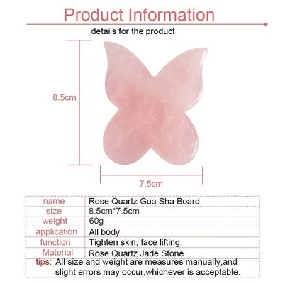 Gesichtsmassager Schmetterlingsform Jade Guasha Massageplatte Naturstein Gua Sha Schaber für den Hals Körper Akupunktur Spa