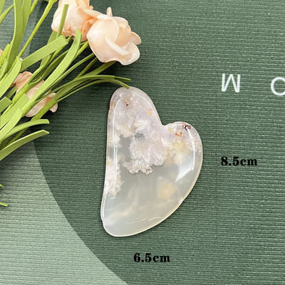 Natürliche Handreparatur Jade Herz geformte Gesichtsmassage Gua Sha Sakura Agate Gesichtsschrauben für die Physiotherapie