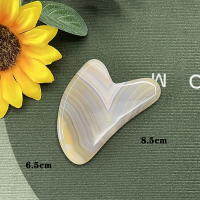 Gestrippte Achat-Jade-Herz-förmige Gua-Sha-Massage zur Handreparatur und natürlichen Haut-Lifting