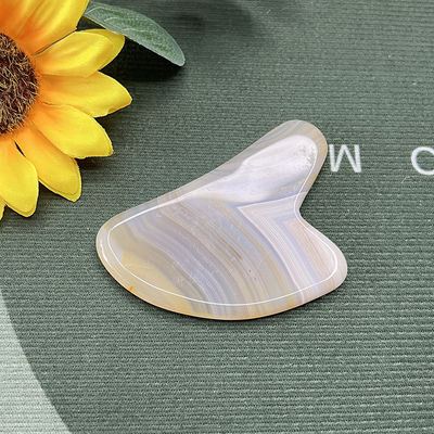Gestrippte Achat-Jade-Herz-förmige Gua-Sha-Massage zur Handreparatur und natürlichen Haut-Lifting