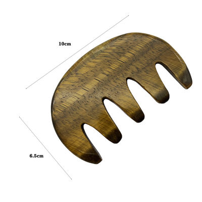 Meridian Care Jade Kamm Natürlicher Tiger Eye Stone Gua Sha Scraper für Kopf- und Kopfhautmassage