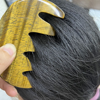 Meridian Care Jade Kamm Natürlicher Tiger Eye Stone Gua Sha Scraper für Kopf- und Kopfhautmassage