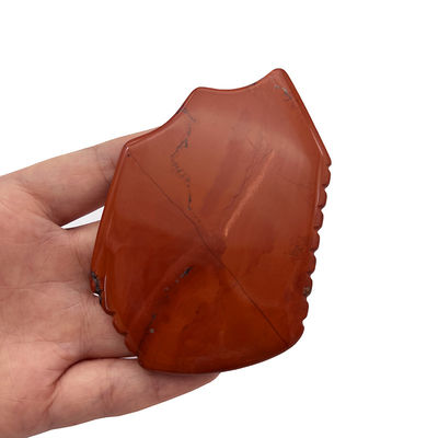 Red Jasper Facial Guasha Hautheben Festern natürliche Handheilung Jade Gua Sha Gesichtsmassage Werkzeug tragbare und Handheld