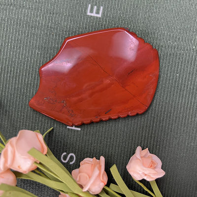 Red Jasper Facial Guasha Hautheben Festern natürliche Handheilung Jade Gua Sha Gesichtsmassage Werkzeug tragbare und Handheld