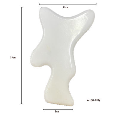 Körperskulptur Werkzeuge Großes weißes Jade Schaben Massagetools für Lymphdrainage und Gua sha Therapie