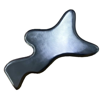 Körperpflege Produkte Gua Sha Board Logo Unterstützung kundenspezifisches Custom Logo Polygonal Schwarzer Bianstone Jade Massagetool
