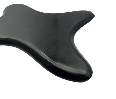Körperpflege Produkte Gua Sha Board Logo Unterstützung kundenspezifisches Custom Logo Polygonal Schwarzer Bianstone Jade Massagetool