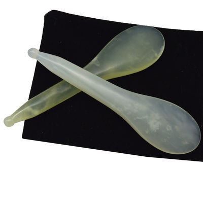 Gelber Löffelförmiger Akupunkturpunkt-Massage-Stift Xiuyan Jade Stick Augenmassage-Stift mit und akzeptablen OEM/ODM-Service
