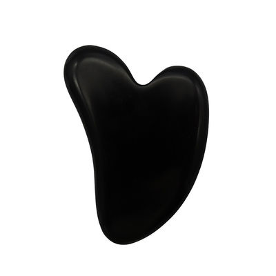 Natürliche schwarze Bian Stein Herz Form Gua Sha Massagetool für Spa Entspannung Meditation