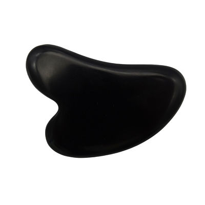Natürliche schwarze Bian Stein Herz Form Gua Sha Massagetool für Spa Entspannung Meditation