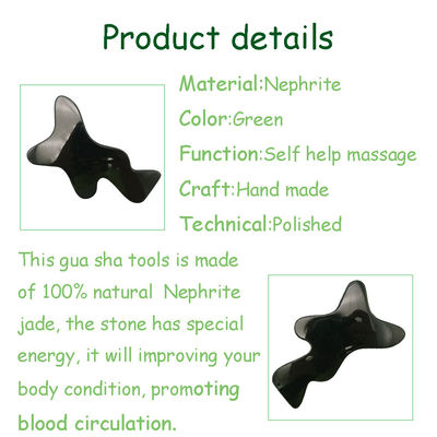 Sehr empfehlenswert Nephrit Jade Guasha Stein für Hals Arme und Ganzkörper Massagetools OEM / ODM akzeptabel