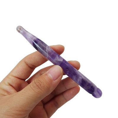 Dünnes Gesicht Gua sha Werkzeuge Natürliche Amethyst Akupressur Guasha Massage Therapie Pen für den ganzen Körper tiefe Gewebe Schmerzlinderung