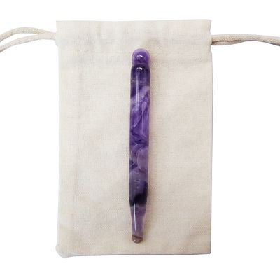 Dünnes Gesicht Gua sha Werkzeuge Natürliche Amethyst Akupressur Guasha Massage Therapie Pen für den ganzen Körper tiefe Gewebe Schmerzlinderung