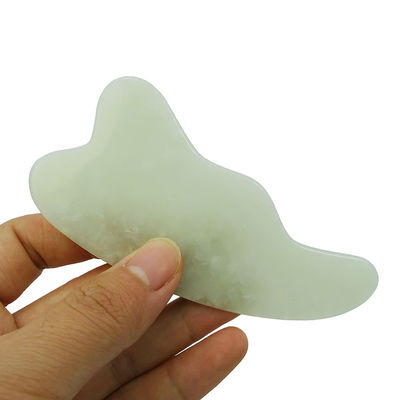 Customized Logo Grün Natur Spa Gua Sha Kopfhaut Massagetool zum Schaben von Gesichts- und Körperhaut Polsterte Guasha Gesichtsmassager