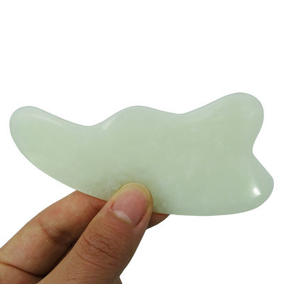 Customized Logo Grün Natur Spa Gua Sha Kopfhaut Massagetool zum Schaben von Gesichts- und Körperhaut Polsterte Guasha Gesichtsmassager