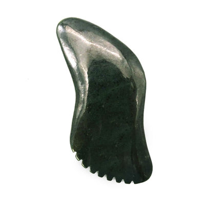 Natürlicher dunkelgrüner Nephrit Jade Gua Sha Körpermassagetools Traditionelles Schaben für den gesamten Körper 11,8cm*6cm*0,9cm
