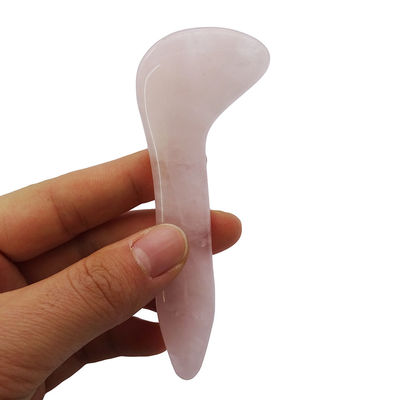 2024 Produkt poliert technisch natürlich rosa Quarz Jade Gua Sha Massagetool für Gesichtsmassage Geschenkbox MOQ 100PCS