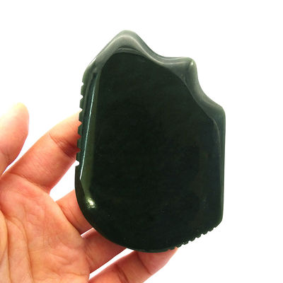 2024 Trend Produkte Natürlicher Jade-Stein Guasha Werkzeug für Gesicht und Körper Schraubbrett Dunkelgrün Nephrit Massage Bereich