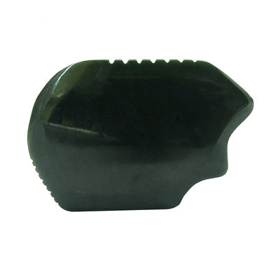 2024 Trend Produkte Natürlicher Jade-Stein Guasha Werkzeug für Gesicht und Körper Schraubbrett Dunkelgrün Nephrit Massage Bereich