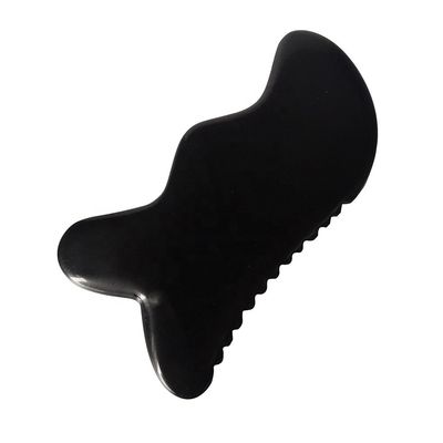 Gua Sha Massagetool Natürliche schwarze Bian Stein Guasha Tool für Fuß Hals Rücken Gesichtsmassage